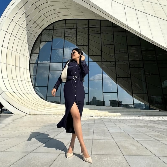 ZARA MIDI SHIRT DRESS SIZE XS - Picture 4 of 10